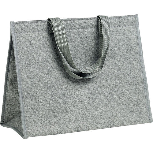 Bolsa isotérmica rectangular gris con 2 asas de nylon cierre de velcro