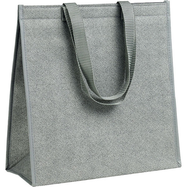 Bolsa isotérmica rectangular gris con 2 asas de nylon cierre de velcro