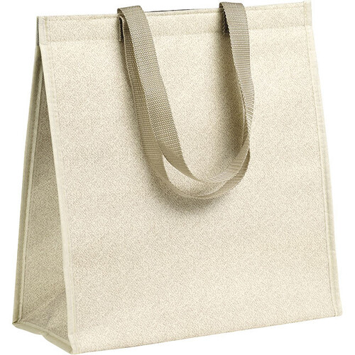 Sac isotherme rectangle beige 2 anses nylon/fermeture scratch