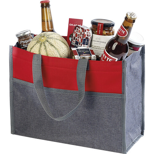 Sac isotherme rectangle gris/rouge 2 anses...