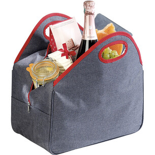 Sac isotherme rectangle gris/rouge 2 anses 2