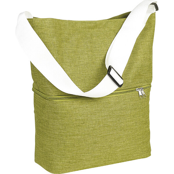 Bolsa isotérmica rectangular 2 compartimentos fondo enfriador (H23,5cm) verde 1 asa ajustable