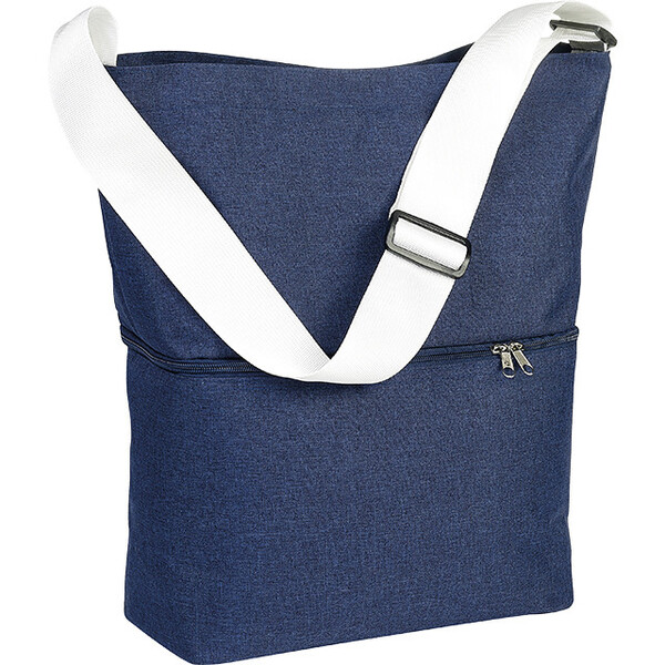 Bolsa isotérmica rectangular 2 compartimentos fondo enfriador (H23,5cm) denim 1 asa ajustable