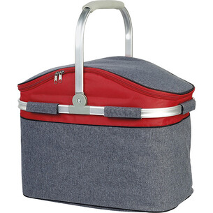 Panier isotherme rectangle gris/rouge 1 anse aluminium...