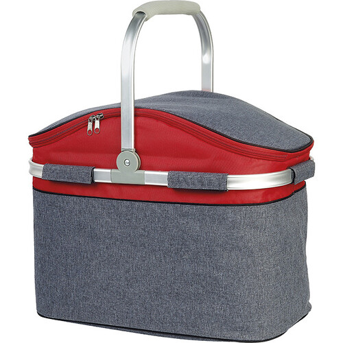 Basket isotherm Dark grey/red aluminium foldable handle