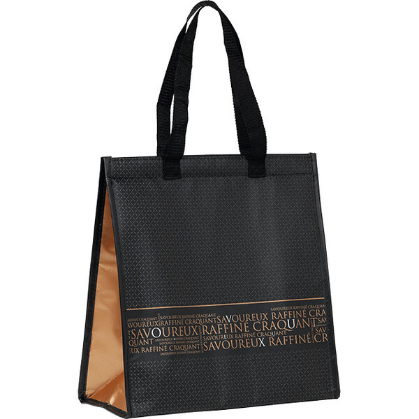 Bag isotherm rectangular SAVOUREUX black/copper Savoureux 2 handles nylon velcro closure