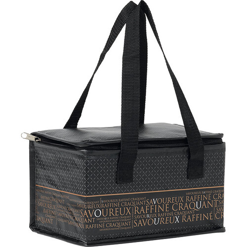 Sac isotherme rectangle SAVOUREUX noir/cuivre 2 anses fermeture zip