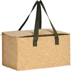 Sac isotherme rectangle liège 2 anses vertes nylon...