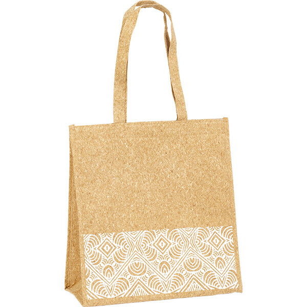 Bolsa isotérmica rectangular corcho BOHO blanco2 asas cierre velcro