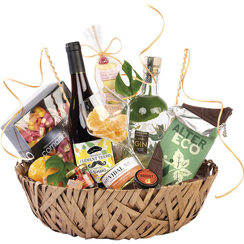 Bandeja madeira redonda castanha