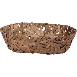 Tray wood rectangular brown