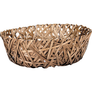 Corbeille bois ovale marron