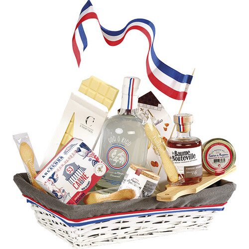 Tray wicker/wood square white TRICOLOR grey...