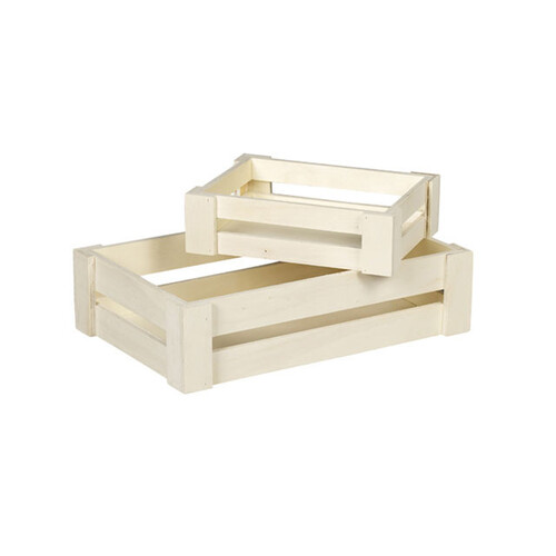 Corbeille bois rectangle ajouré