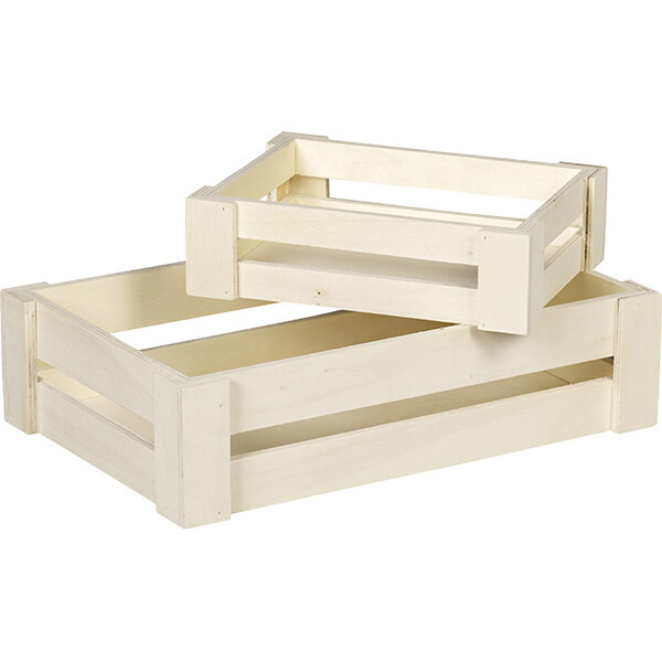 Corbeille bois rectangle ajouré