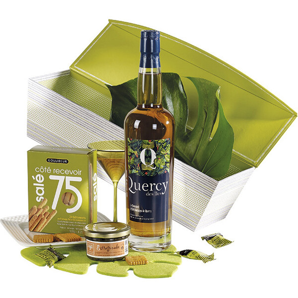 Caixa cartão retangular decoração verde/cinza/branco fecho magnético