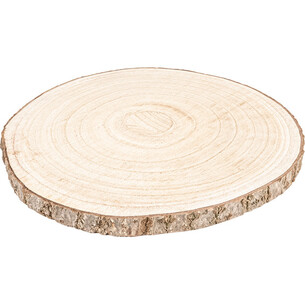 Tray round wood/bark natural