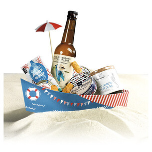 Corbeille carton forme barque BORD DE MER 2