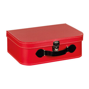 Suitcase cardboard rectangular gift/red/black/faux...