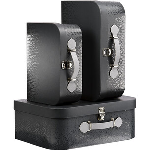 Valise carton rectangle OMBRE ET LUMIERE gris/vernis... 2