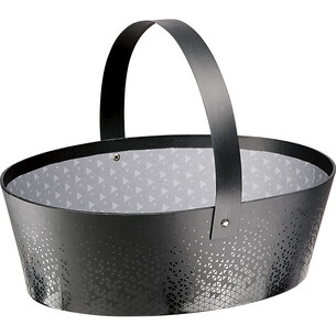 Basket cardboard oval LIGHTS AND SHADOWS grey/UV printing...