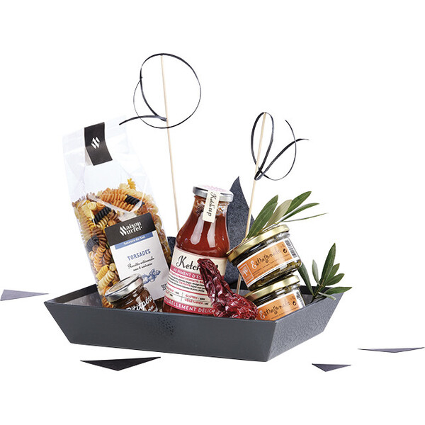 Tray cardboard rectangular LIGHTS AND SHADOWS grey/UV printing