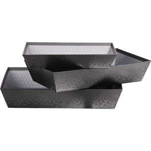 Corbeille carton rectangle OMBRE ET LUMIERE gris/vernis... 2