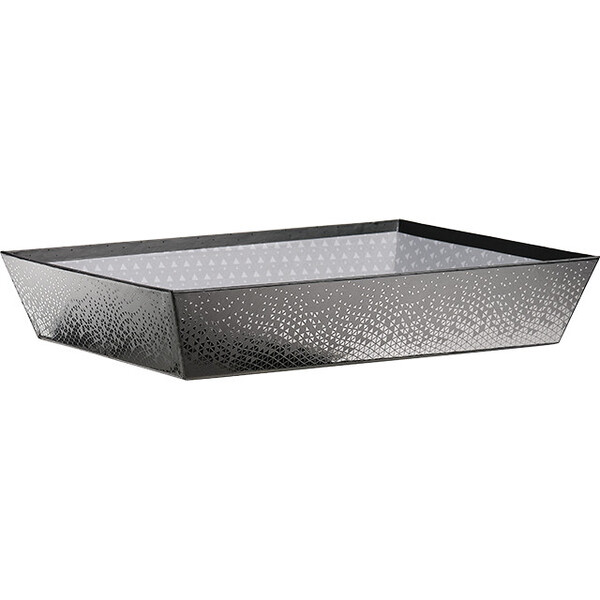 Corbeille carton rectangle OMBRE ET LUMIERE gris/vernis sélectif