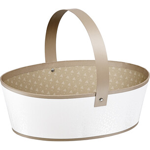 Basket cardboard oval LIGHTS AND SHADOWS white/brown/UV...