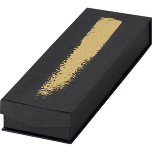 Coffret carton rectangle chocolats 2 rangées noir/or...