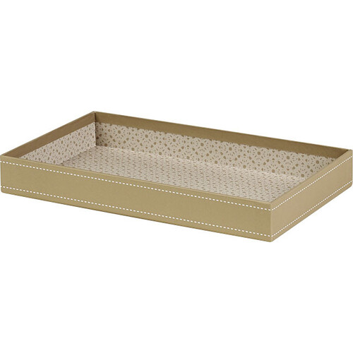 Corbeille carton rectangle beige/blanc SOFT TOUCH