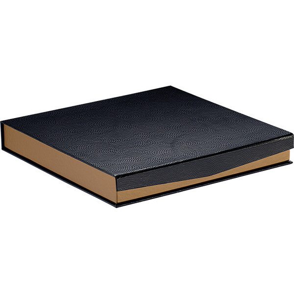 Caixa cartão quadrada chocolates 6 linhas impressão em cobre/preto/Impressão UV com fecho magnético