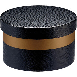 Coffret carton rond cuivre/noir/vernis sélectif