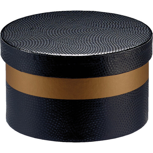 Box cardboard round copper/black UV Printing