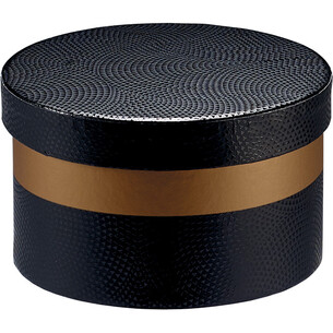 Coffret carton rond cuivre/noir/vernis sélectif 2