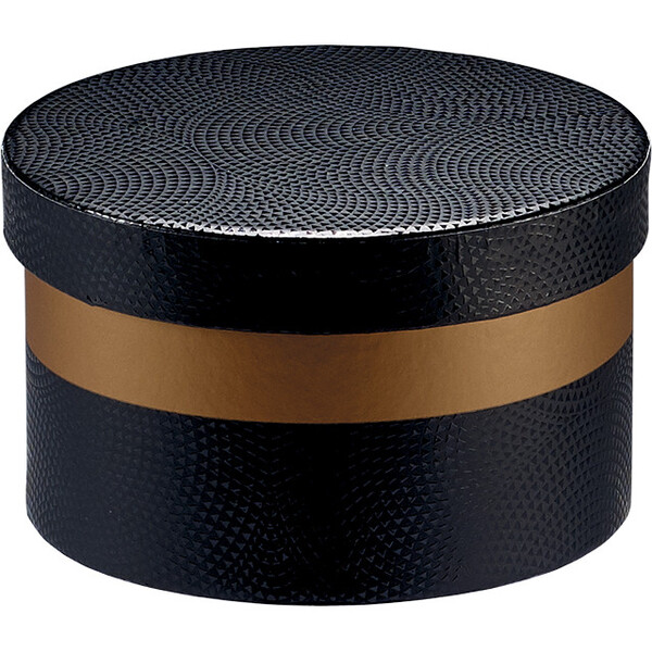 Box cardboard round copper/black UV Printing
