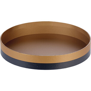 Corbeille carton ronde cuivre/noir/vernis sélectif