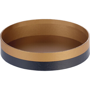 Corbeille carton ronde cuivre/noir/vernis sélectif