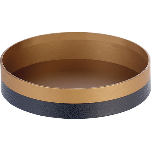 Corbeille carton ronde cuivre/noir/vernis sélectif