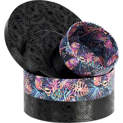 Coffret carton rond noir/vernis...