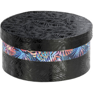 Box cardboard round black/UV printing/tropical