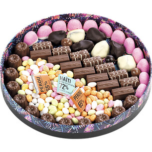 Tray cardboard round black/UV printing/tropical 2
