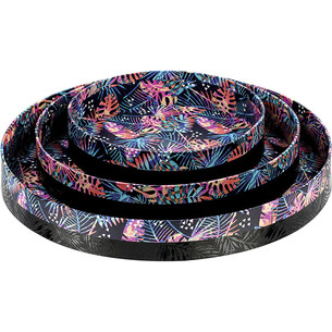 Corbeille carton ronde noir/vernis sélectif/tropical 2