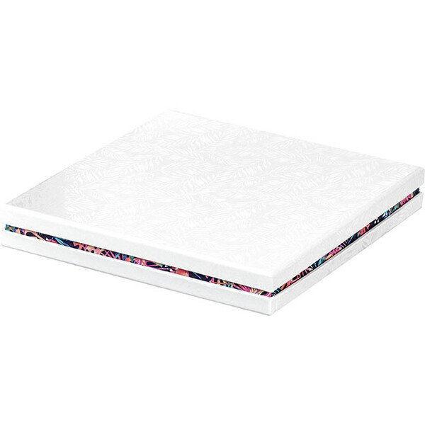 Box cardboard square chocolates 6 rows white/UV printing/tropical