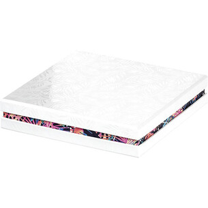Coffret carton carré chocolats 4 rangées blanc/vernis...