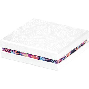 Coffret carton carré chocolats 3 rangées blanc/vernis...