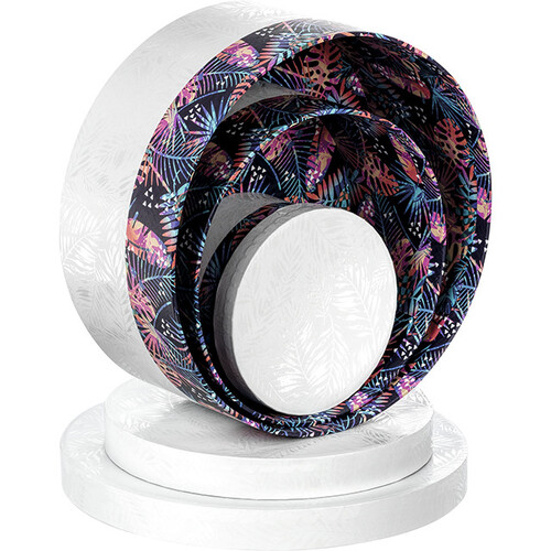 Box cardboard round white/UV printing/tropical