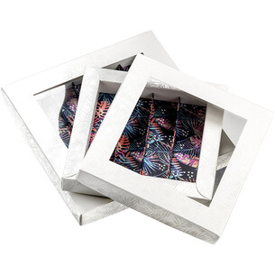 Coffret carton rectangle chocolats 5 rangées blanc/vernis... 2