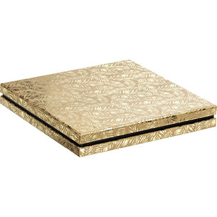 Box cardboard square chocolates 6 rows kraft/gold hot...