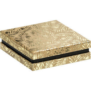 Box cardboard square chocolates 3 rows kraft/gold hot...